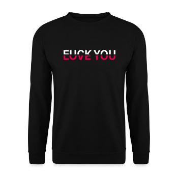 Fuck Love You - Unisex Sweatshirt - black - Front - Alina (178cm) & Michal (187cm)