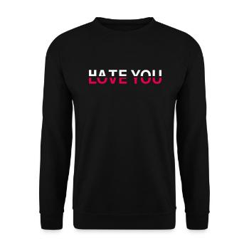 Hate Love You - Unisex Sweatshirt - black - Front - Alina (178cm) & Michal (187cm)