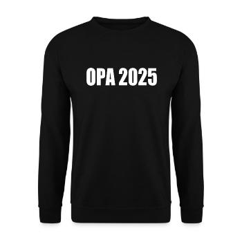 Opa 2025 - Unisex Pullover - Schwarz - Vorne - Alina (178cm) & Michal (187cm)