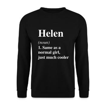 Helen Definition Cool Name Saying Gift - Unisex Sweatshirt - black - Front - Alina (178cm) & Michal (187cm)