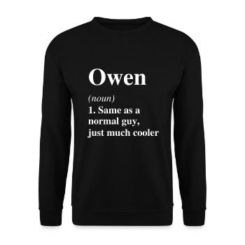Owen Definition Cool Name Saying Gift - Unisex Sweatshirt - black - Front - Alina (178cm) & Michal (187cm)