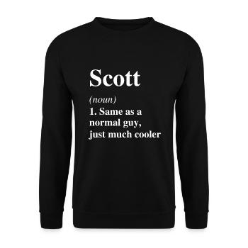 Scott Definition Cooler Name Spruch Geschenk - Unisex Pullover - Schwarz - Vorne - Alina (178cm) & Michal (187cm)