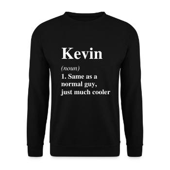 Kevin Définition Cool Nom Dicton Cadeau - Sweat-shirt Unisexe - noir - Devant - Alina (178cm) & Michal (187cm)