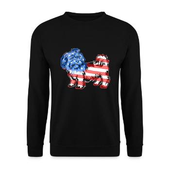 Shih Tzu Shih Tzu Flag - Unisex Sweatshirt - black - Front - Alina (178cm) & Michal (187cm)