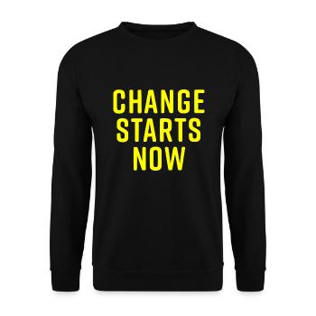 change starts now - Sweat-shirt Unisexe - noir - Devant - Alina (178cm) & Michal (187cm)