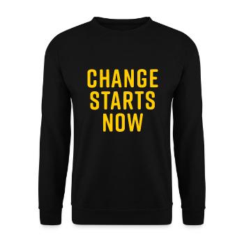 change starts now - Unisex Sweatshirt - black - Front - Alina (178cm) & Michal (187cm)