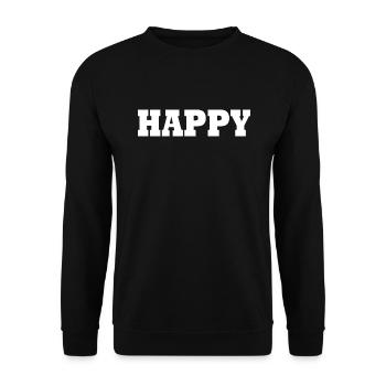 Happy - Unisex Pullover - Schwarz - Vorne - Alina (178cm) & Michal (187cm)