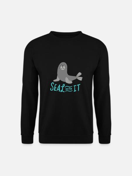 Süßer Seelöwe Seehund Lustige Sprüche Geschenk - Unisex Pullover - Schwarz
