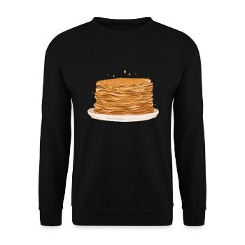 Blini Russisches Essen Russische Küche Pfannkuchen - Unisex Pullover - Schwarz - Vorne - Alina (178cm) & Michal (187cm)