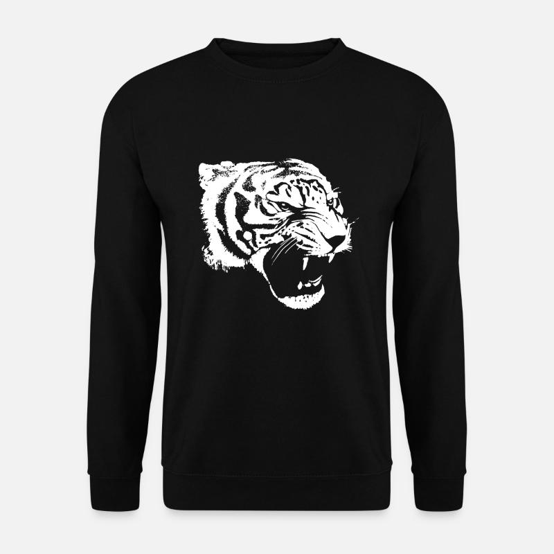 Tiger wütend - Unisex Pullover - Schwarz