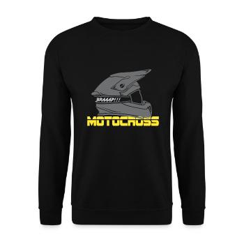 Motocross Dirtbike Dirt Bike Cross Fahrer Braap - Unisex Pullover - Schwarz - Vorne - Alina (178cm) & Michal (187cm)