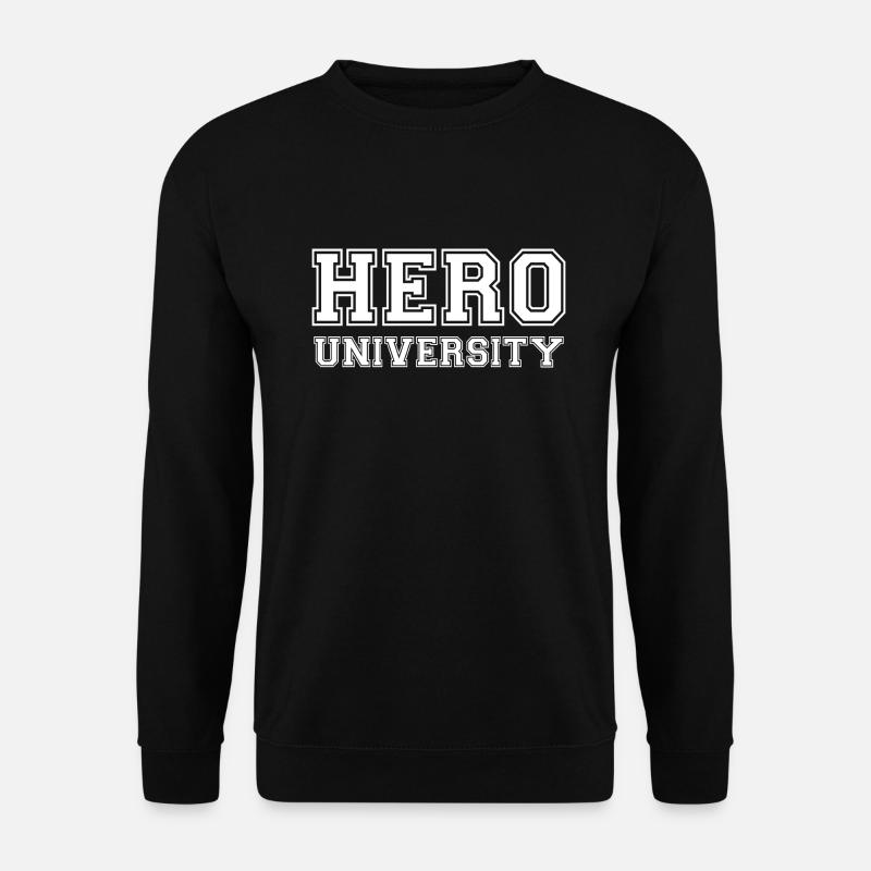 Hero University - White Text - Unisex Sweatshirt - black