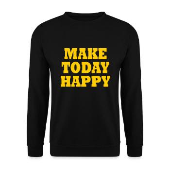 Make today happy - Sweat-shirt Unisexe - noir - Devant - Alina (178cm) & Michal (187cm)