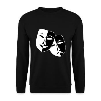 Masks / Comedy and tragedy / Drama - Unisex Sweatshirt - black - Front - Alina (178cm) & Michal (187cm)