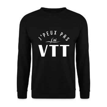 Je peux pas j'ai VTT - Sweat-shirt Unisexe - noir - Devant - Alina (178cm) & Michal (187cm)