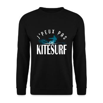 Je peux pas j'ai KITESURF - Sweat-shirt Unisexe - noir - Devant - Alina (178cm) & Michal (187cm)