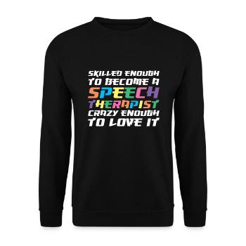 Logopäde Sprachtherapie Sprachtherapeut - Unisex Pullover - Schwarz - Vorne - Alina (178cm) & Michal (187cm)