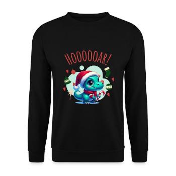 T-rex bébé de noel design pour pull moche - Sweat-shirt Unisexe - noir - Devant - Alina (178cm) & Michal (187cm)