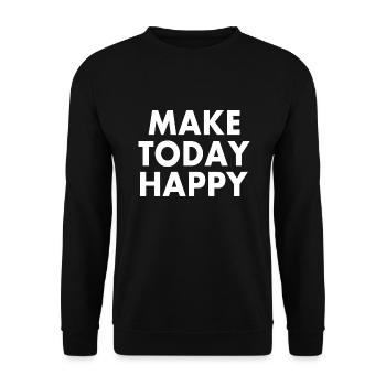Make today happy - Sweat-shirt Unisexe - noir - Devant - Alina (178cm) & Michal (187cm)