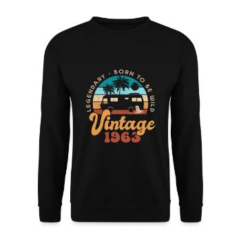 60 Years Anniversary 60 Years Born in 1963 - Unisex Sweatshirt - black - Front - Alina (178cm) & Michal (187cm)