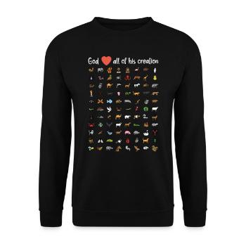 Dieu aime toute sa création - Sweat-shirt Unisexe - noir - Devant - Alina (178cm) & Michal (187cm)