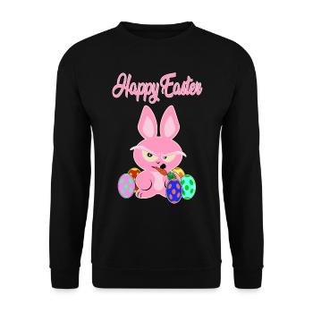 Happy Easter Pink Easter - Unisex Sweatshirt - black - Front - Alina (178cm) & Michal (187cm)