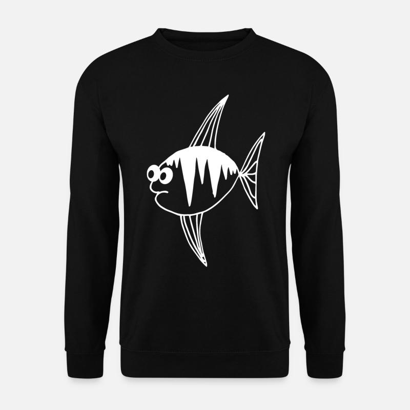 Cartoon Fisch - lustiges Fische Design - Unisex Pullover - Schwarz