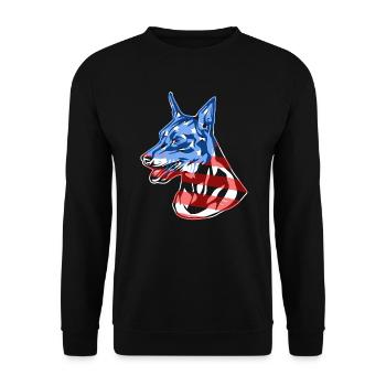 Miniature Pinscher Miniature Pinscher Flag - Unisex Sweatshirt - black - Front - Alina (178cm) & Michal (187cm)