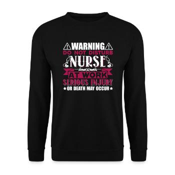 Nurse Do Not Disturb Nurse At Work - Unisex Sweatshirt - black - Front - Alina (178cm) & Michal (187cm)