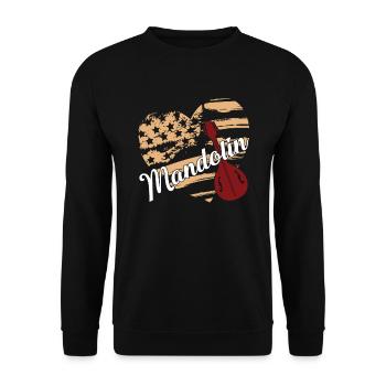 Mandolin Mandolin Flag - Unisex Sweatshirt - black - Front - Alina (178cm) & Michal (187cm)