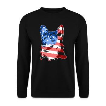 Pembroke Welsh Corgi Pembroke Welsh Corgi Flag - Unisex Sweatshirt - black - Front - Alina (178cm) & Michal (187cm)