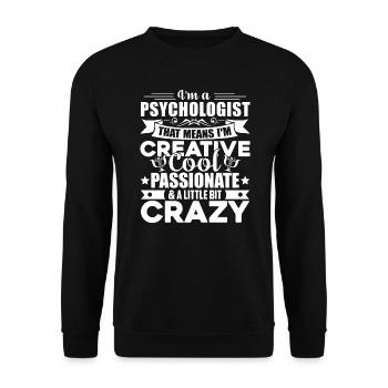 Psychologist Crazy Psychologist - Unisex Sweatshirt - black - Front - Alina (178cm) & Michal (187cm)