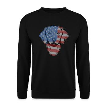 Rhodesian Ridgeback Rhodesian Ridgeback Flag - Unisex Sweatshirt - black - Front - Alina (178cm) & Michal (187cm)