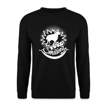 Sheep Sheep Keep Smiling - Unisex Sweatshirt - black - Front - Alina (178cm) & Michal (187cm)