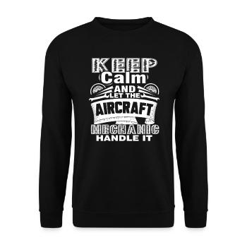 Let The Aircraft Mechanic Handle It - Unisex Sweatshirt - black - Front - Alina (178cm) & Michal (187cm)