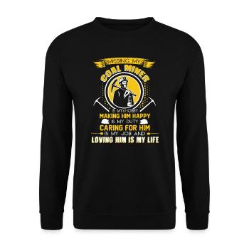 Coal Miner Missing My Coal Miner - Unisex Sweatshirt - black - Front - Alina (178cm) & Michal (187cm)