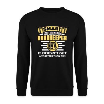 Bookkeeper Smart Good Looking Bookkeeper - Unisex Sweatshirt - black - Front - Alina (178cm) & Michal (187cm)