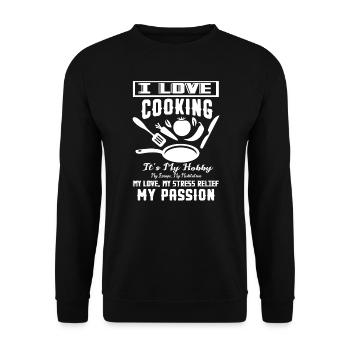 Chef I Love Cooking - Unisex Sweatshirt - black - Front - Alina (178cm) & Michal (187cm)