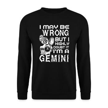 Gemini I'm An Gemini Sign Of Zodiac - Unisex Sweatshirt - black - Front - Alina (178cm) & Michal (187cm)
