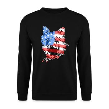 Silky Terrier Silky Terrier Flag - Unisex Sweatshirt - black - Front - Alina (178cm) & Michal (187cm)