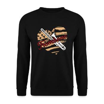 Trombone Trombone Flag - Unisex Sweatshirt - black - Front - Alina (178cm) & Michal (187cm)