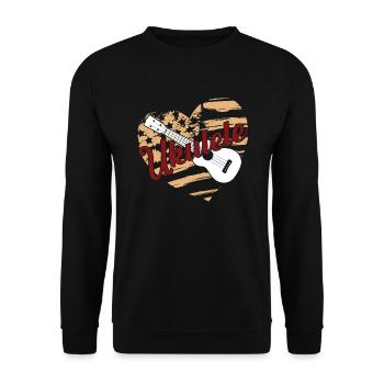 Ukulele Ukulele Flag - Unisex Sweatshirt - black - Front - Alina (178cm) & Michal (187cm)