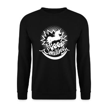 Unicorn Unicorn Keep Smiling - Unisex Sweatshirt - black - Front - Alina (178cm) & Michal (187cm)