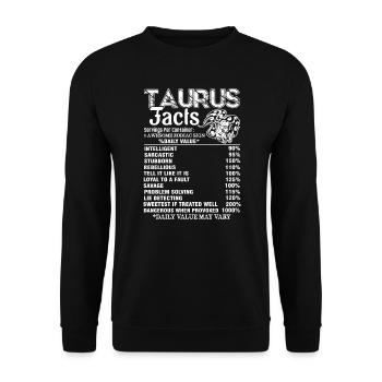 Taurus Taurus Facts - Unisex Sweatshirt - black - Front - Alina (178cm) & Michal (187cm)