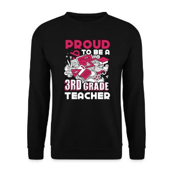 3rd Grade Teacher Proud To Be A 3rd Grade Teacher - Unisex Sweatshirt - black - Front - Alina (178cm) & Michal (187cm)