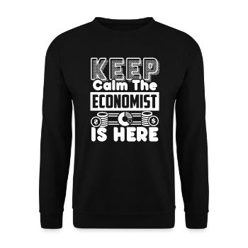 Economist Keep Calm The Economist Is Here - Unisex Sweatshirt - black - Front - Alina (178cm) & Michal (187cm)