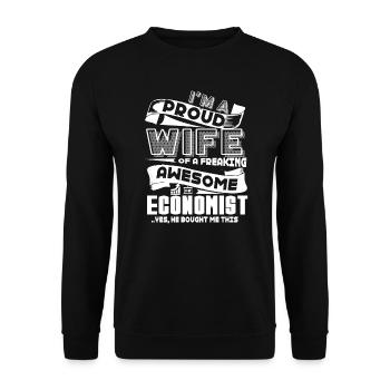 Economist Proud Wife Of Awesome Economist - Unisex Sweatshirt - black - Front - Alina (178cm) & Michal (187cm)