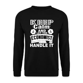 Economist Let Economist Handle It - Unisex Sweatshirt - black - Front - Alina (178cm) & Michal (187cm)