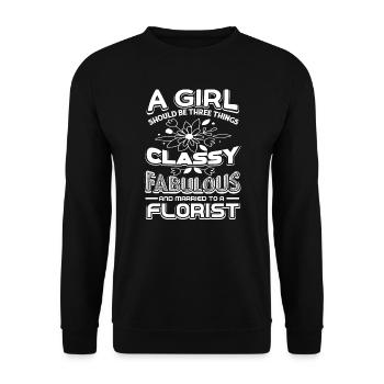 Florist Married To A Florist - Unisex Sweatshirt - black - Front - Alina (178cm) & Michal (187cm)