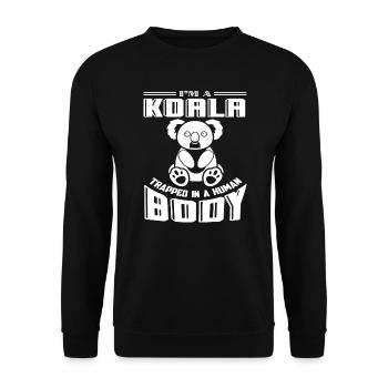 Koala Koala Trapped In A Human Body - Unisex Sweatshirt - black - Front - Alina (178cm) & Michal (187cm)
